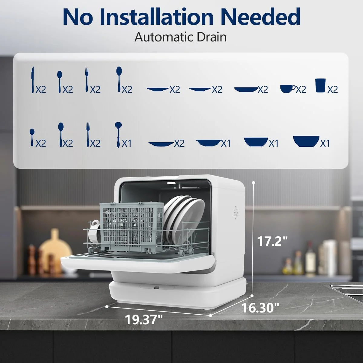 Countertop Dishwasher Countertop with 6 Washing modes DW8306