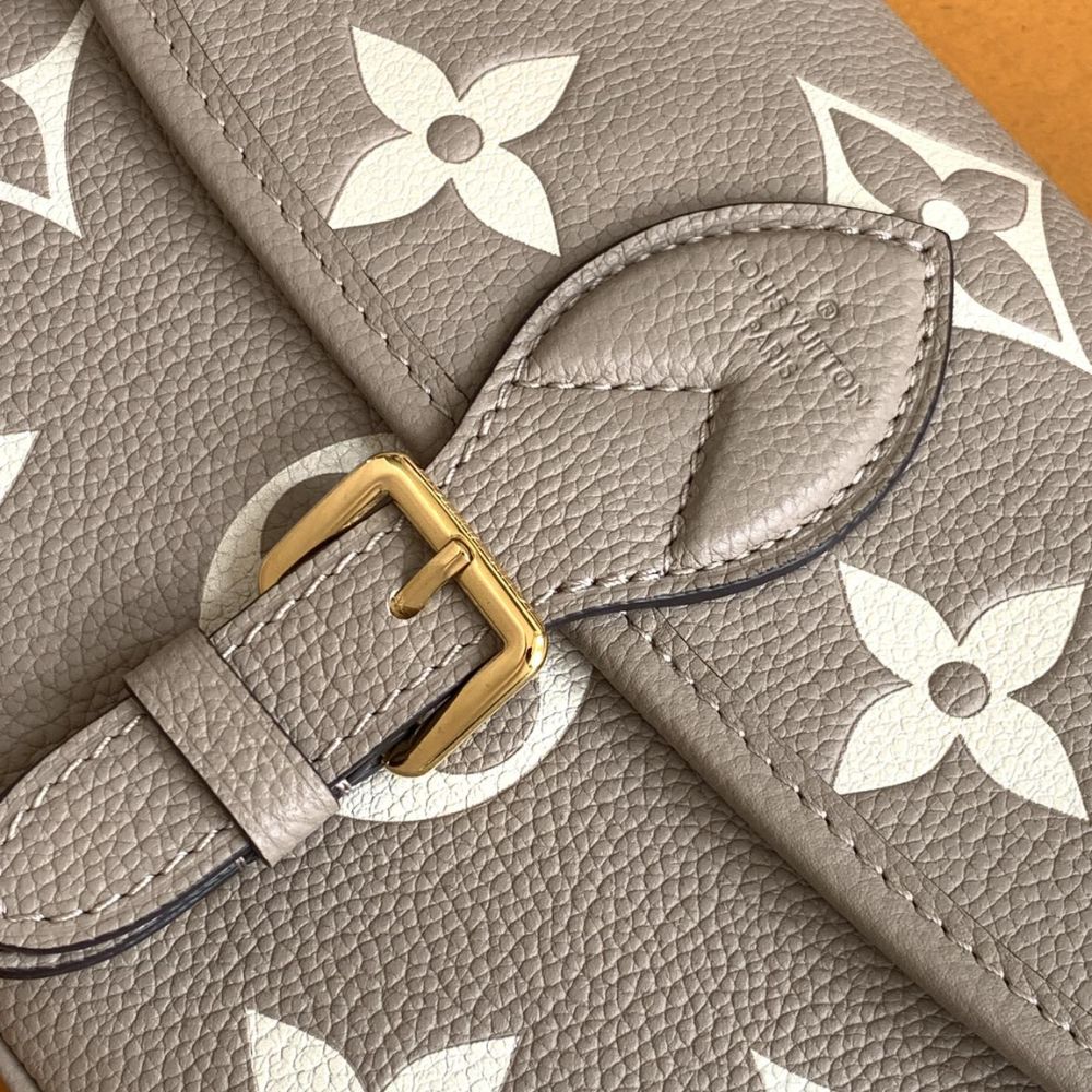 [Premium Quality] – Louis Vuitton Diane Monogram Empreinte Leather Beige 9.4 Inches M46583