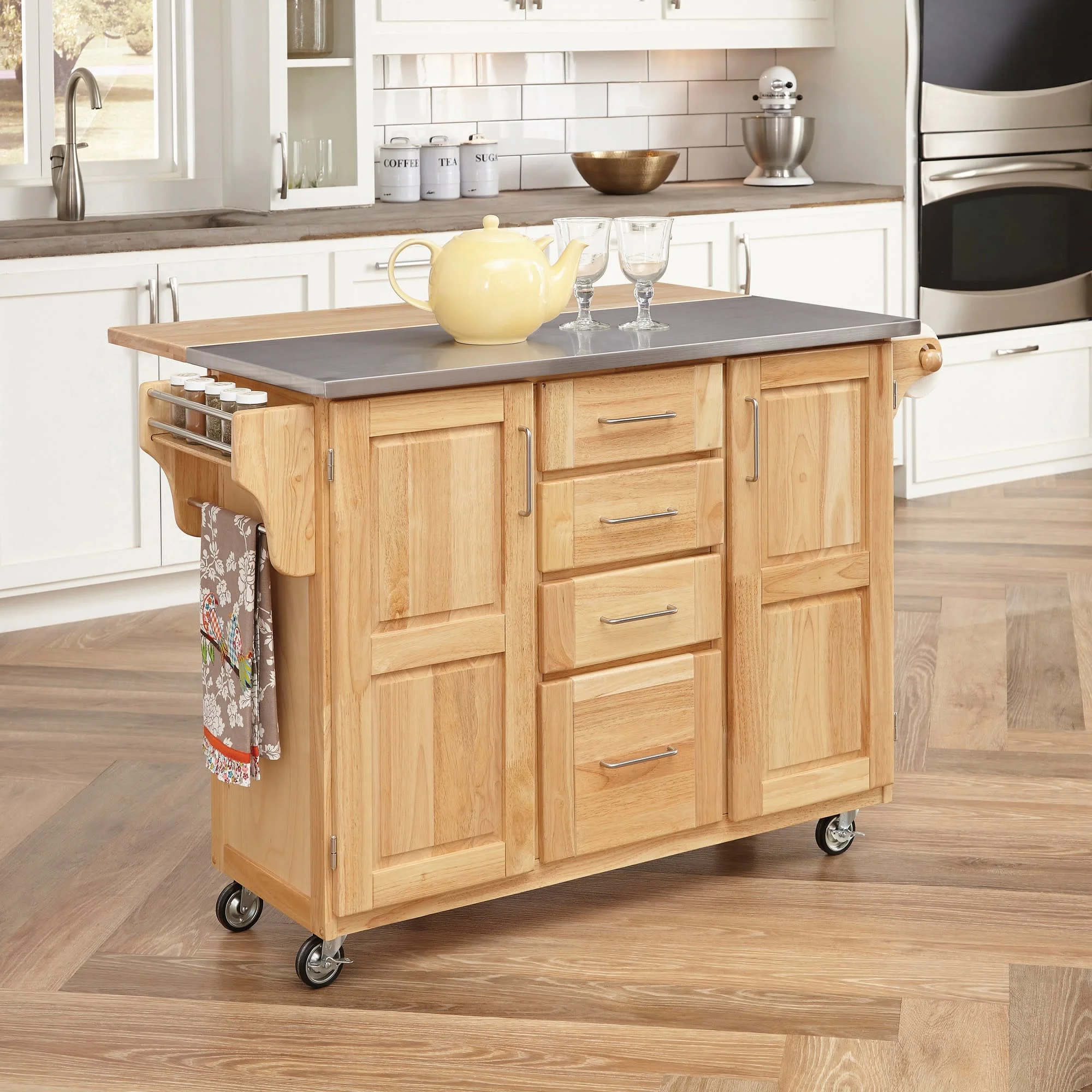 Homestyles General Line Wood Kitchen Cart in Brown