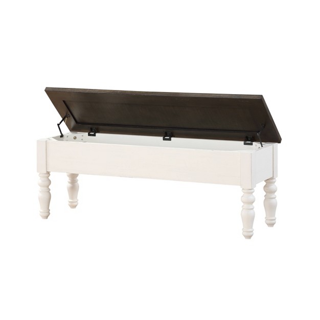 Joanna Two tone Storage Bench Ivory mocha Steve Silver Co