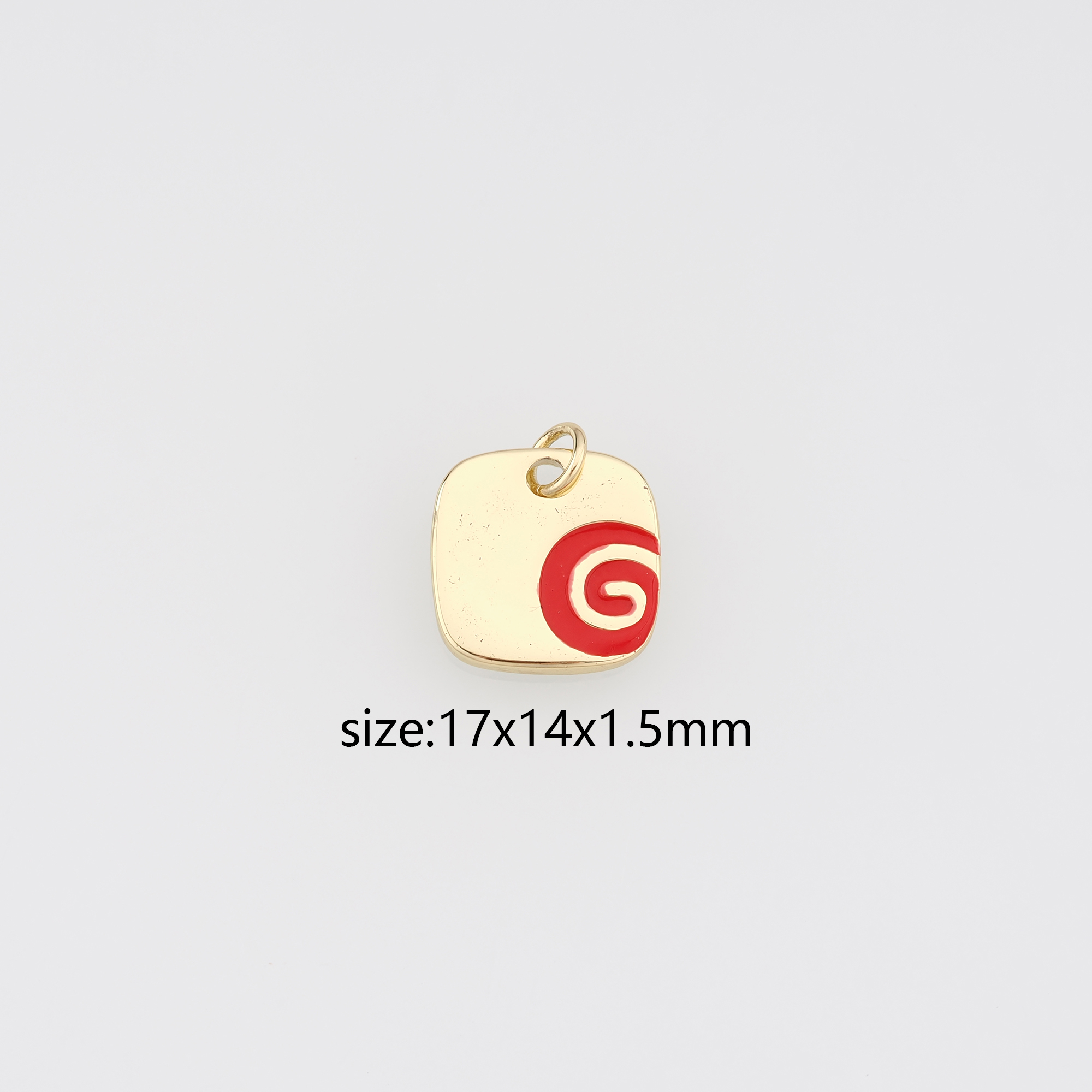 18K Gold Filled Spiral Pendant,Enamel Swirl Spiral Earrings Necklace for DIY Jewelry Making Supply