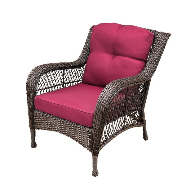 6piece Resin Wicker Patio Furniture Conversation Set with High Back
