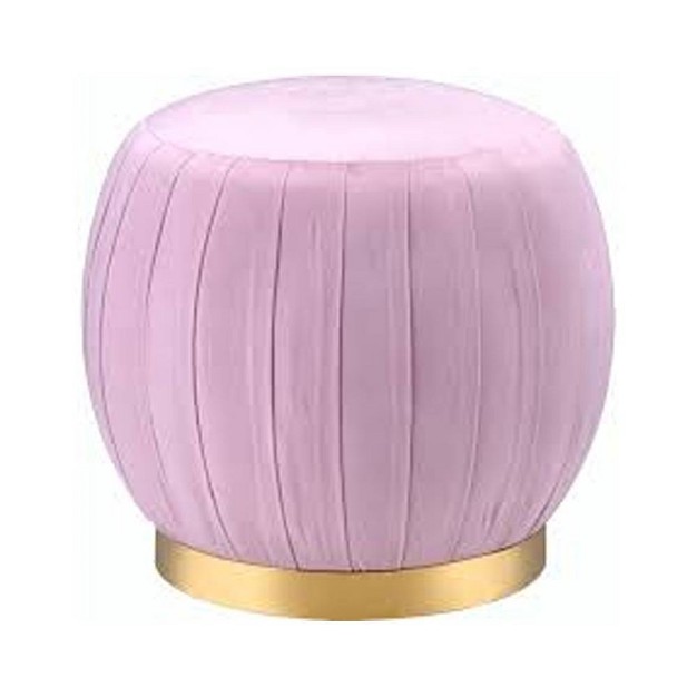 Zinnia Ottoman Pink Carnation Velvet gold Acme Furniture