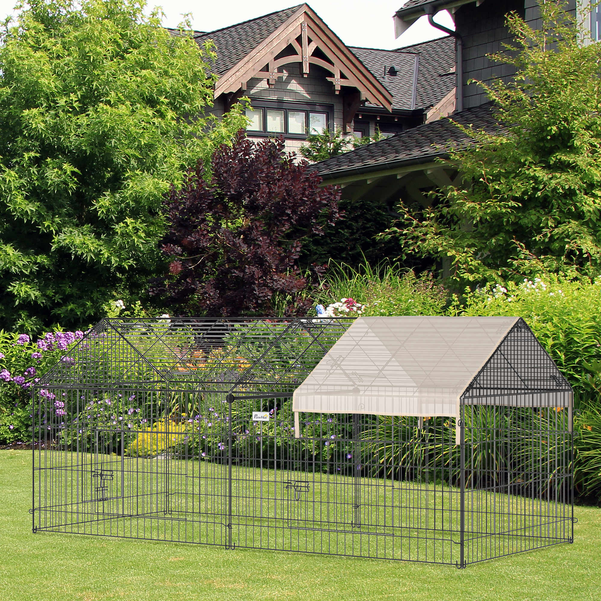 PawHut Catio Metal Chicken Coop, 86.5