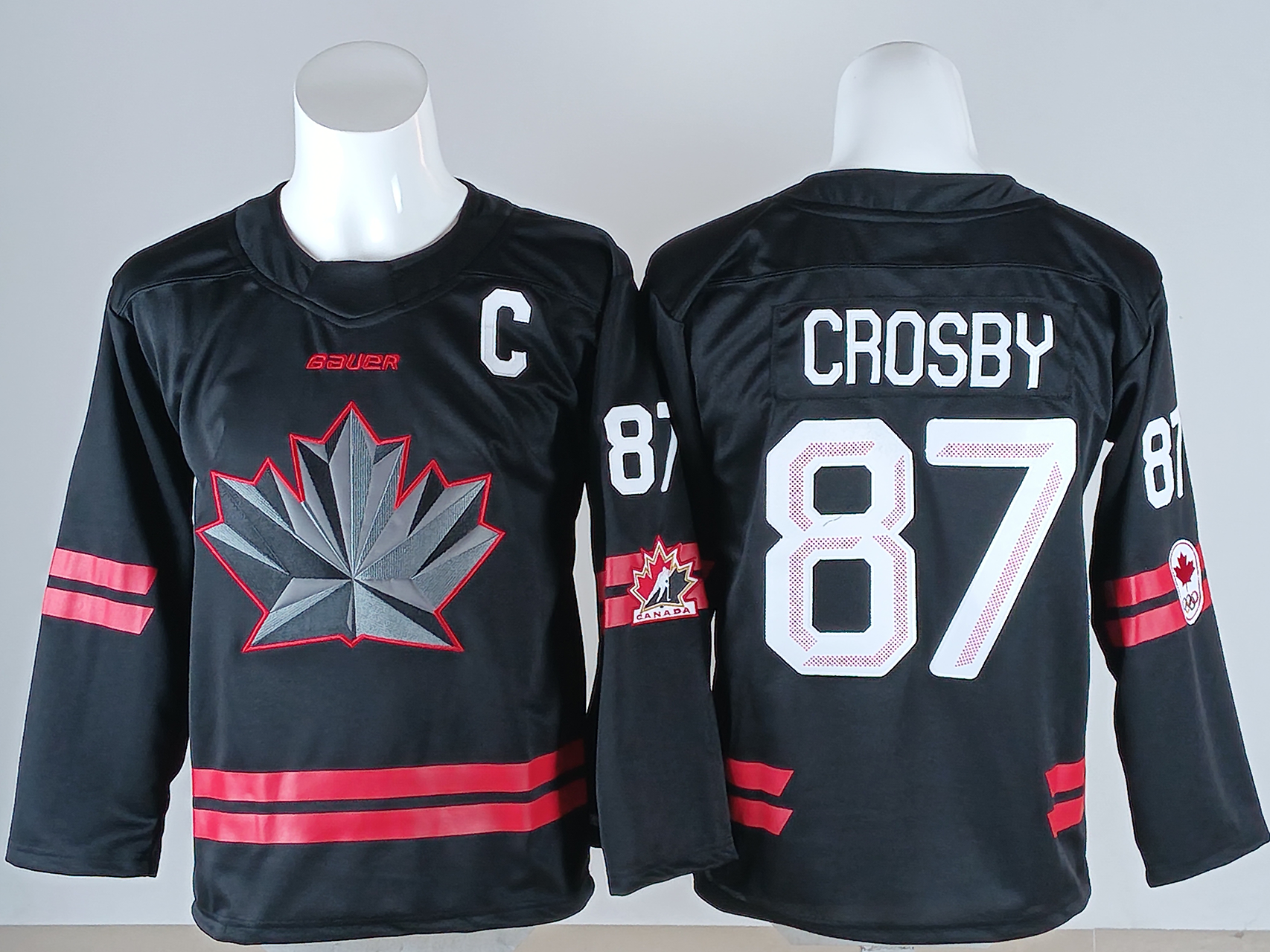 Men's Canada Hockey Sidney Crosby #87 Black 2026 Winter Olympics Jersey
