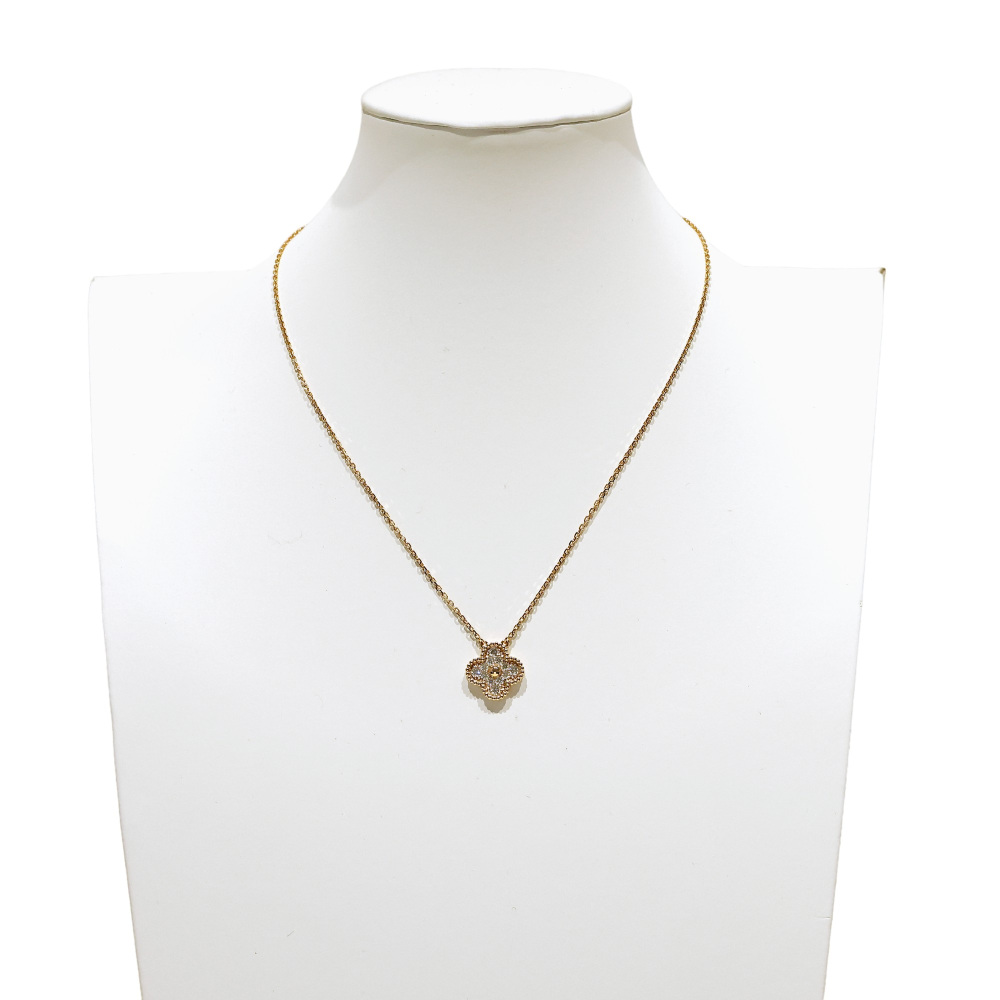 Van Cleef & Arpels Vintage Alhambra Necklace 18K Rose Gold Diamond VCARP2R300