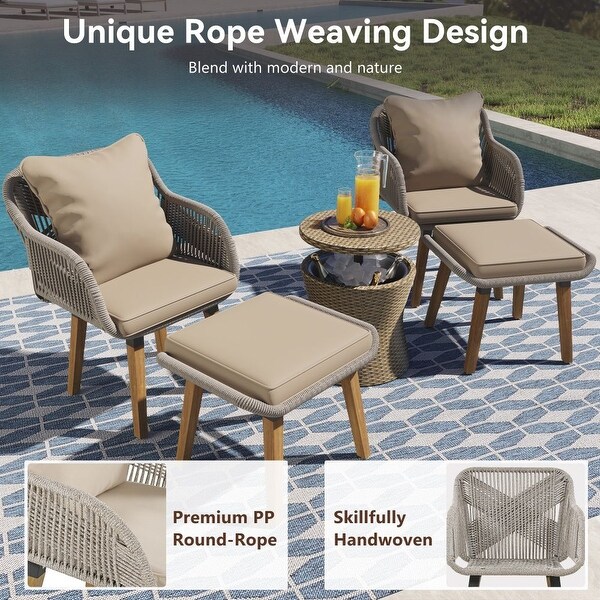 5 Pieces Patio Furniture Chair Sets,Patio Conversation Set