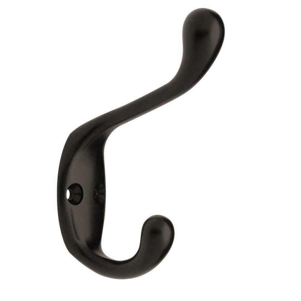 Wooden Mallet 4 Hook Shelf, Black Hooks, Light Oak