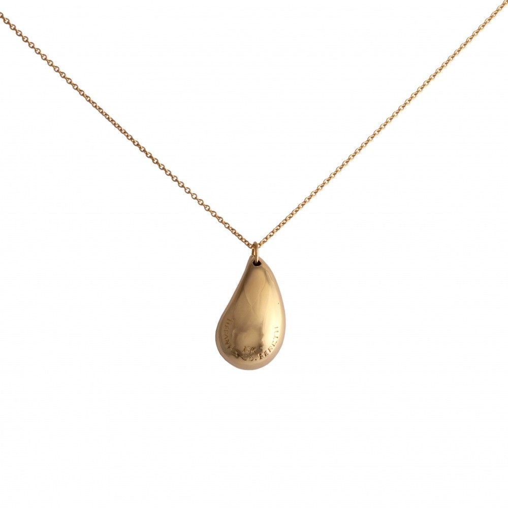 Tiffany & Co. Elsa Peretti Teardrop Necklace 18K Yellow Gold