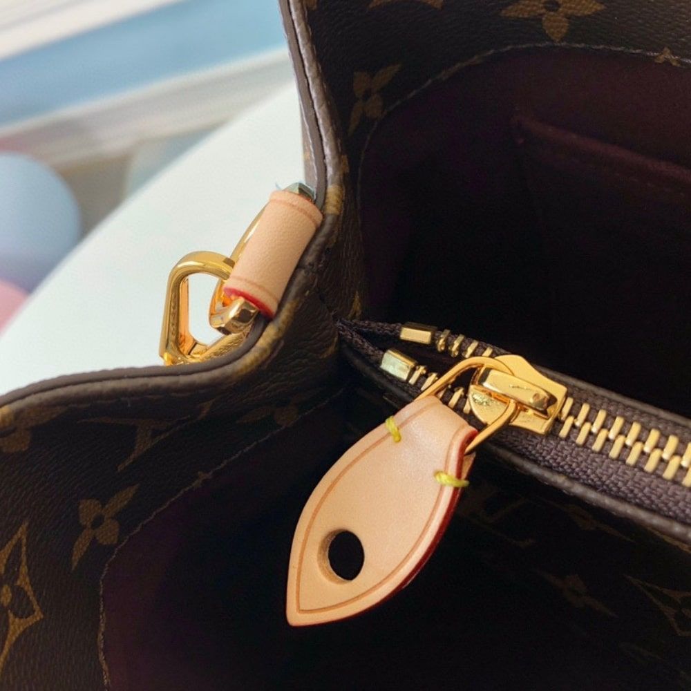 [Premium Quality] – Louis Vuitton Montaigne MM Monogram Coated Canvas Brown 13 Inches M41056