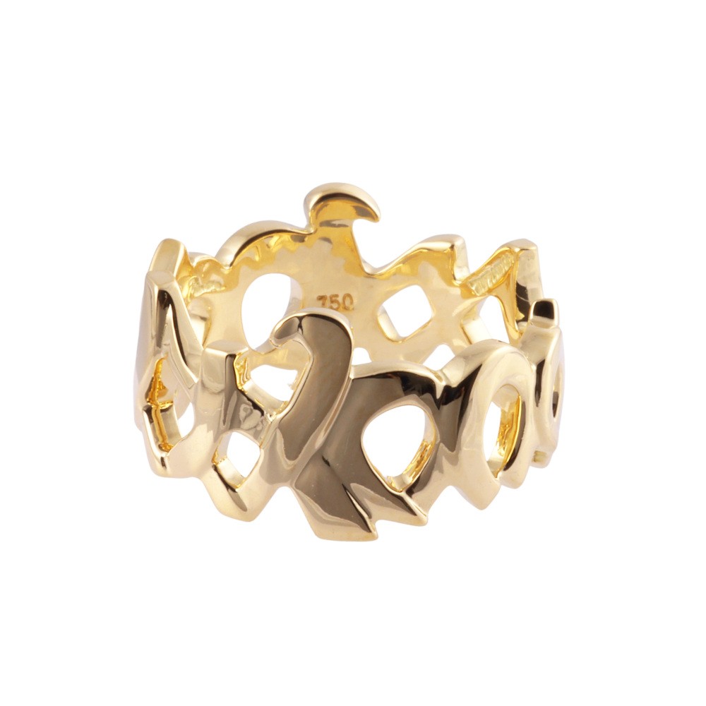 Tiffany & Co. Paloma Picasso Graffiti/Love Kiss Ring 18K Yellow Gold