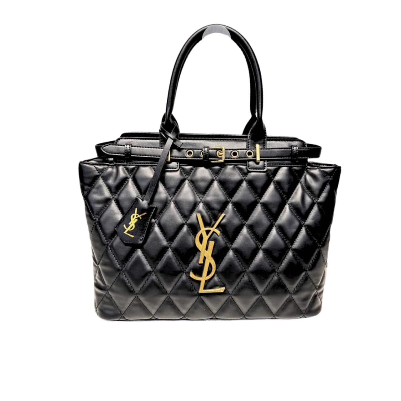 Saint Laurent Calfskin Leather Handbag Black 33Cm