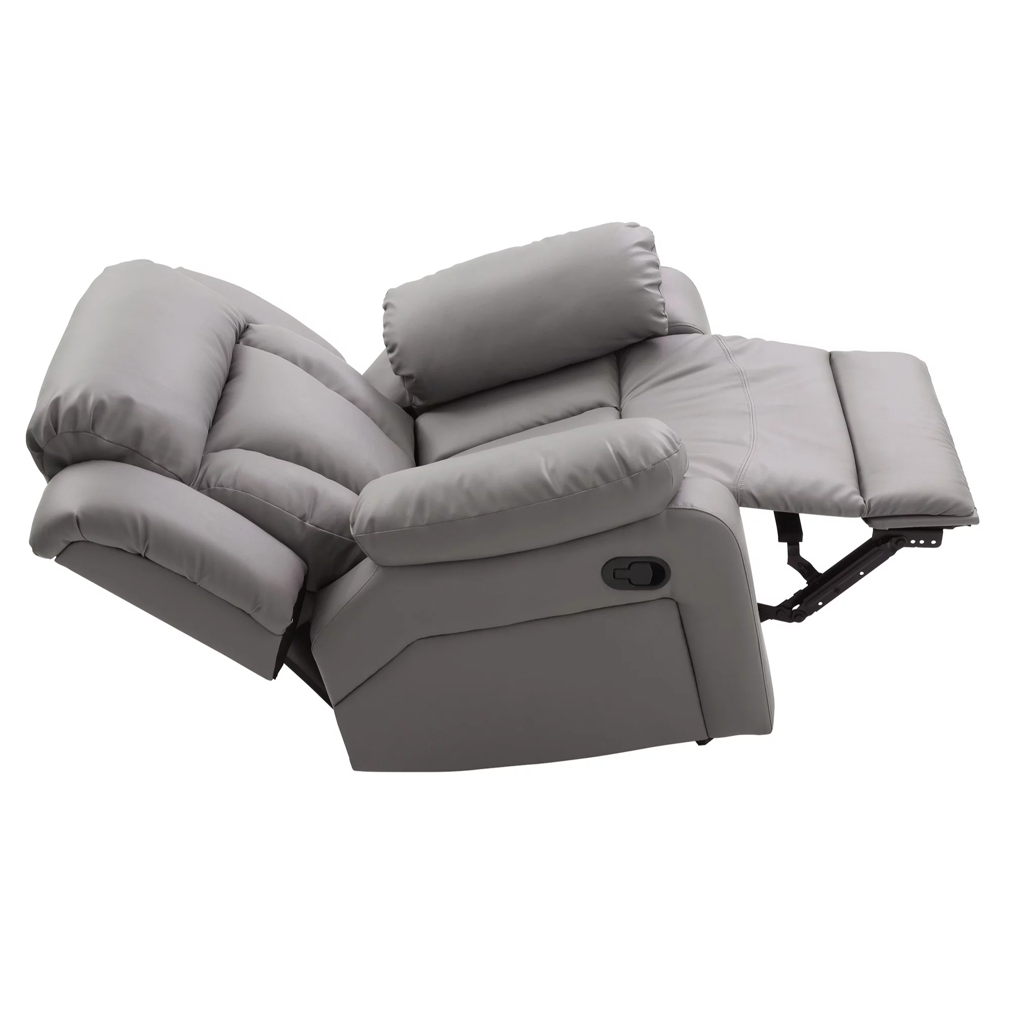 Daria Gray Faux Leather Upholstery Reclining Chair