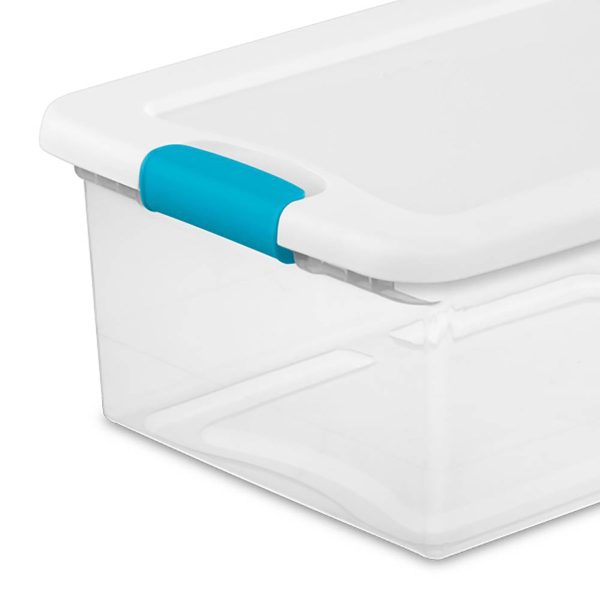 3.75 Gallon Stackable Plastic Storage Tote With Lid, Clear, 12 Count