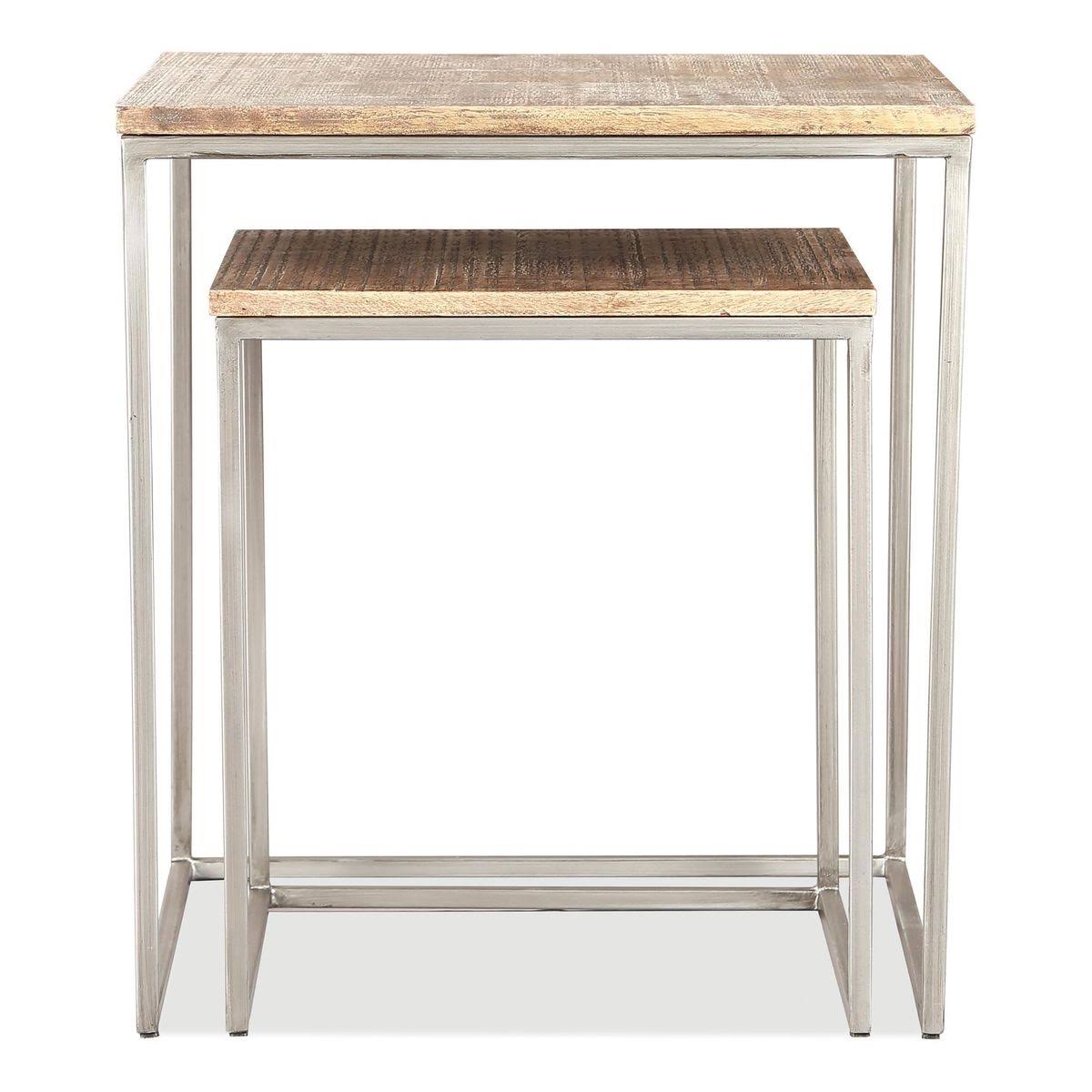Riverside Fusion 41508 Nesting Side Table in Brindled Fawn