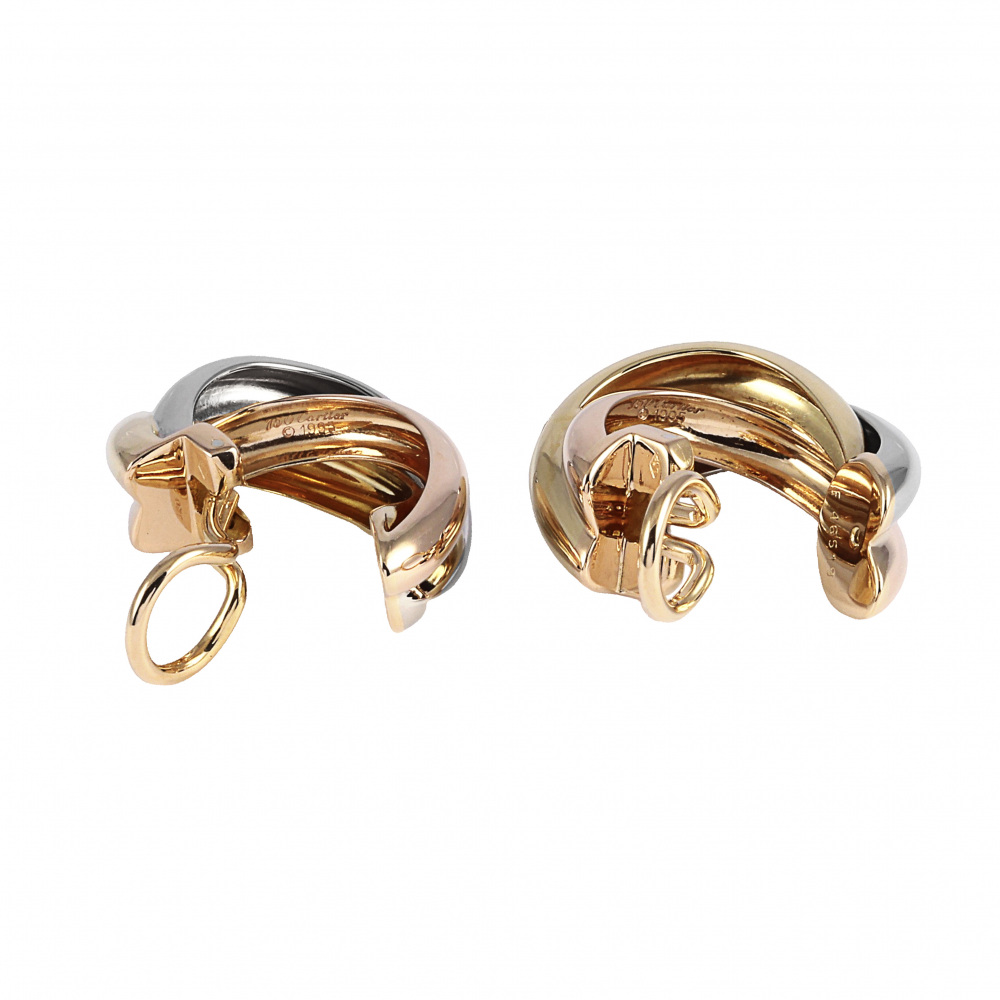 Cartier Trinity Earrings Tri-Gold