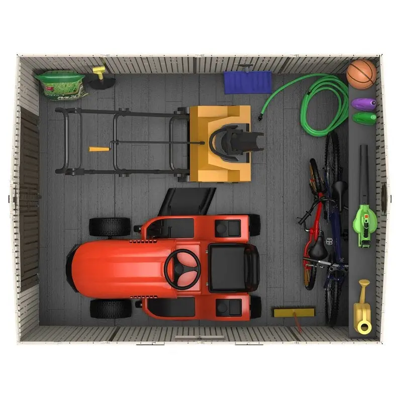 Side 10′ W × 8′ D Heavy-Duty Resin Plastic Storage Shed