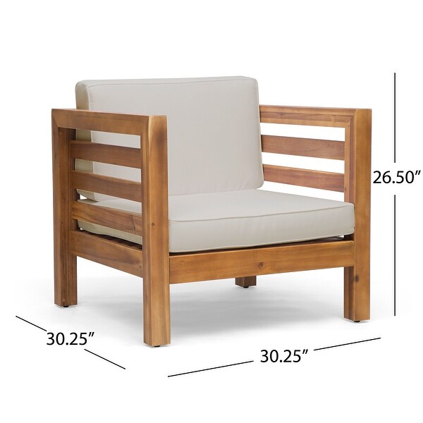 Oana Acacia Wood Club Chairs with Cushions (Set of 2) by Christopher Knight Home