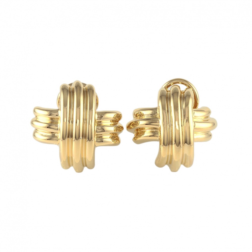 Tiffany & Co. Tiffany Signature Cross K18YG Yellow Gold Earrings