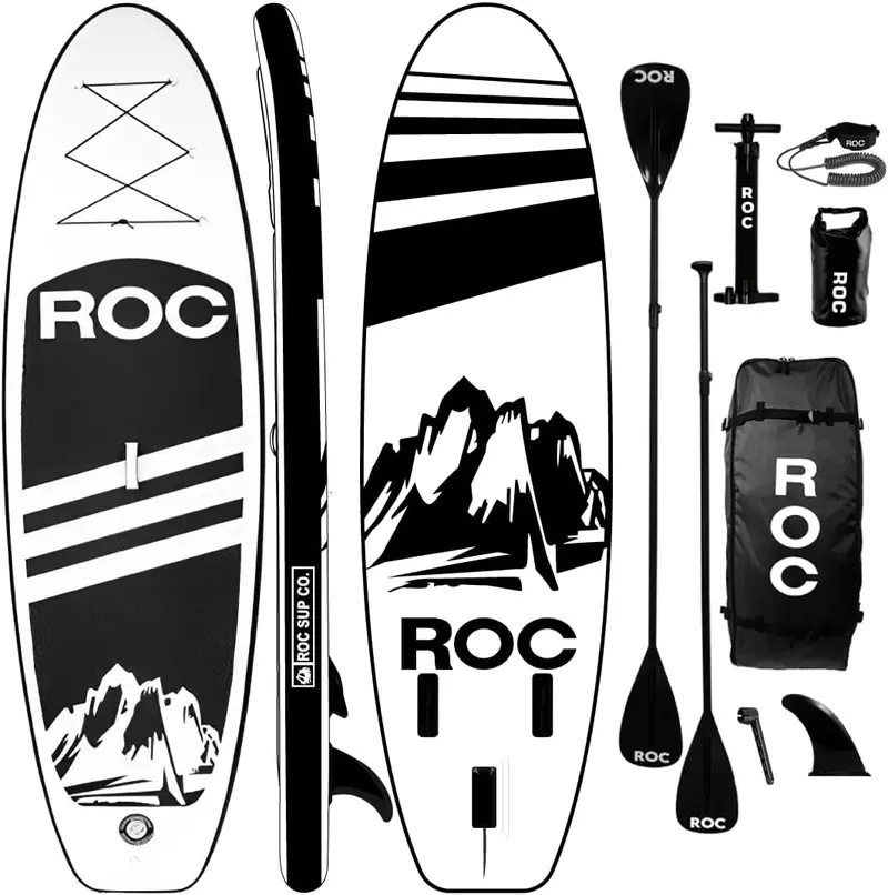 Roc All-in-One Inflatable SUP Kit – Includes Paddle, Pump, Fins & Carry Bag