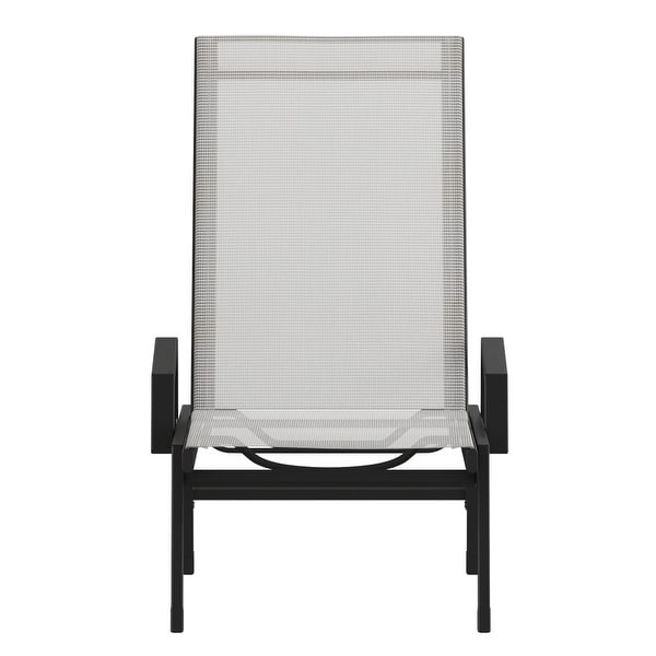 AllWeather Textilene Adjustable Chaise Lounge Chair with Arms