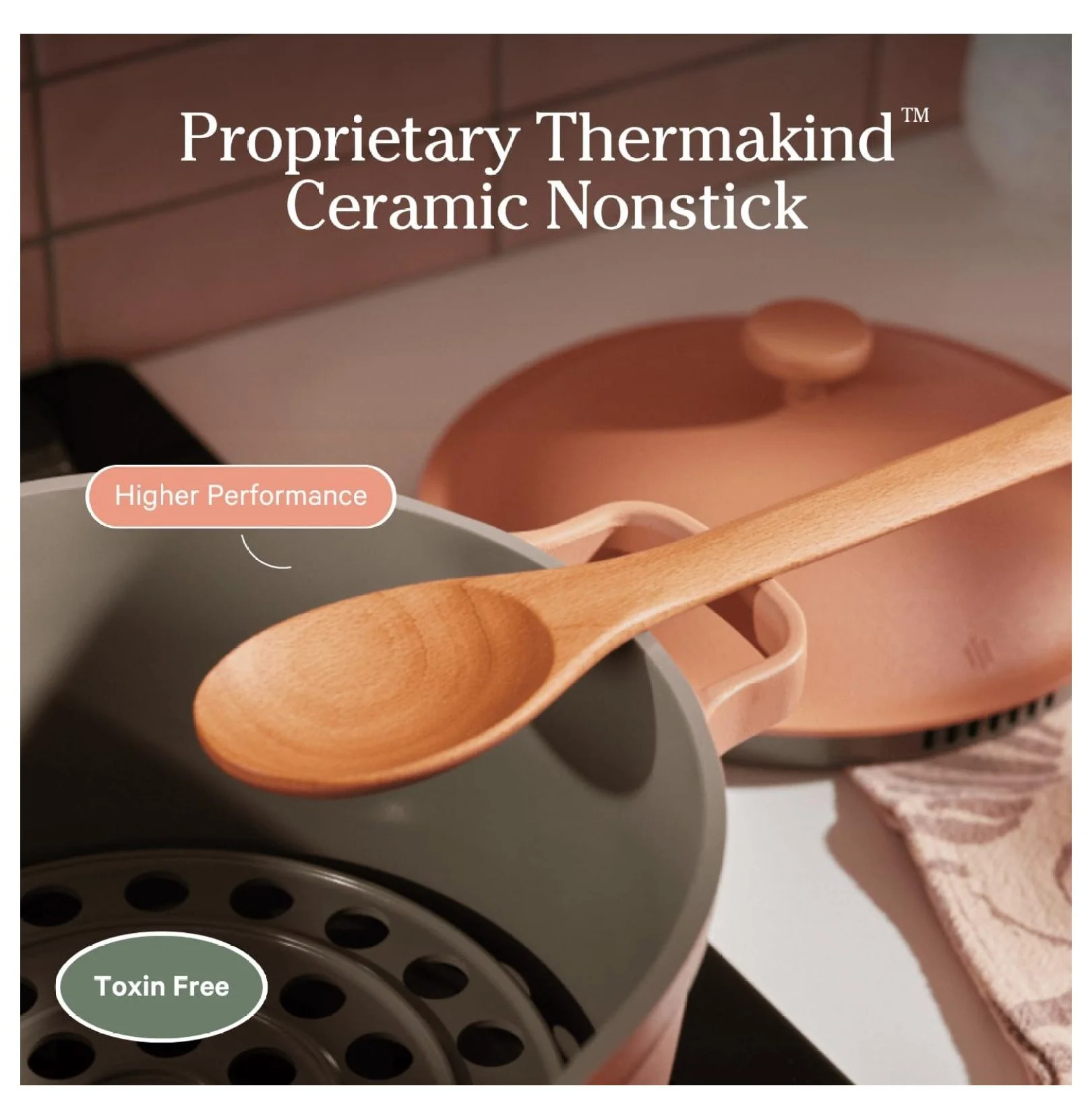 Keeomi Perfect Pot - 5.5 Qt. Nonstick Ceramic Sauce Pan with Lid | Versatile Cookware for Stovetop and Oven | Steam, Bake, Braise, Roast | PTFE and PFOA- | Toxin-, Easy to Clean | Spice