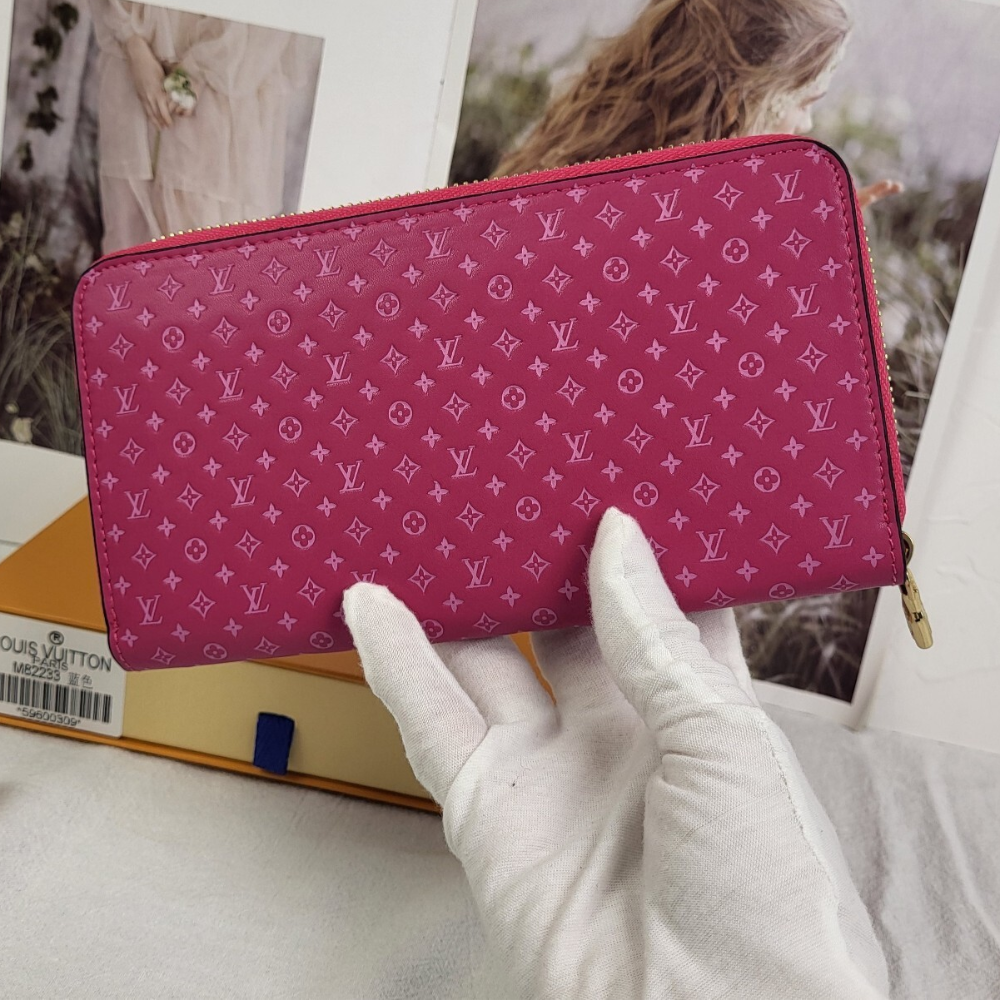 Louis Vuitton Zippy Round Long Wallet Nanogram Pink 7.7 Inches M82233
