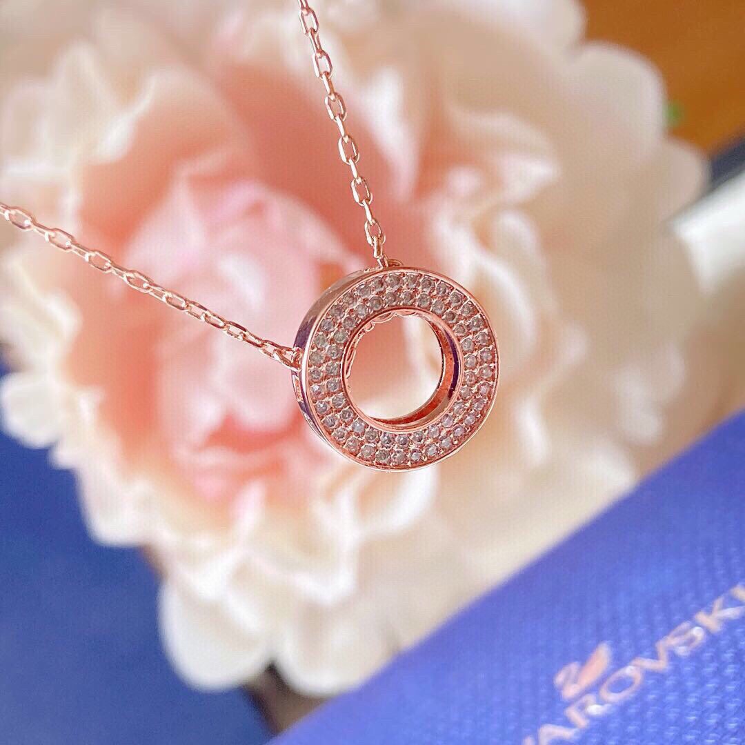 Swarovski round necklace clavicle chain gift - cnluxepick