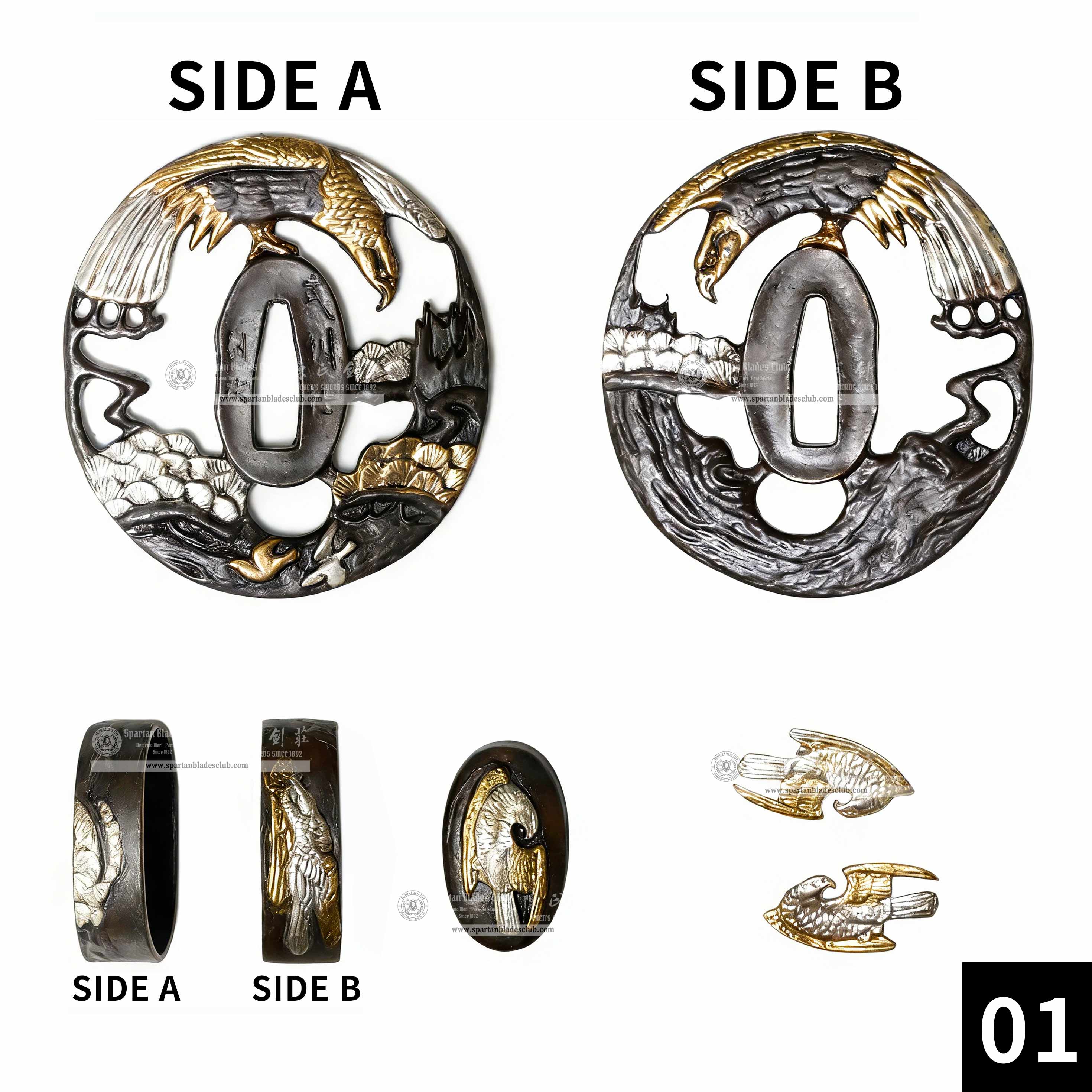 Custom Your Katana | Bird | Complete Set Fittings (Brass Gilded) | Spartan Blades Club | CHEN'S SWORDS 1892 - Spartan Blades Club - 陳氏劍莊1892