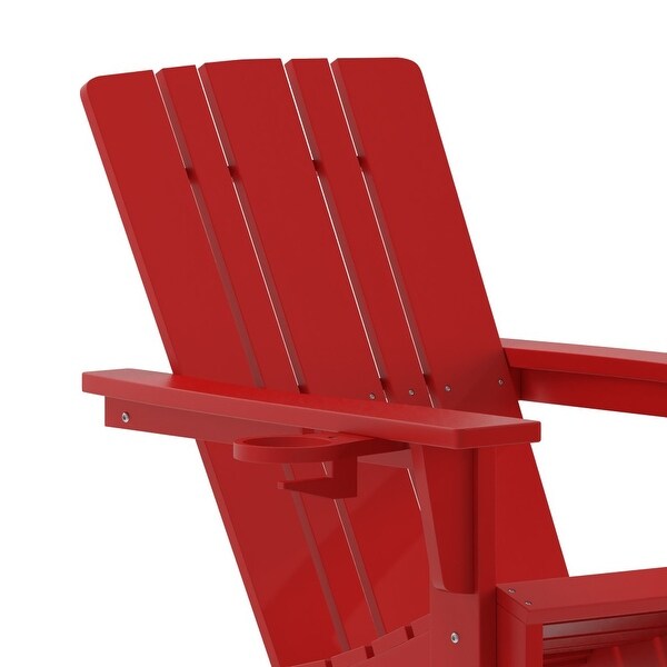 Commercial Grade AllWeather Adirondack Chair with Swiveling Cupholder