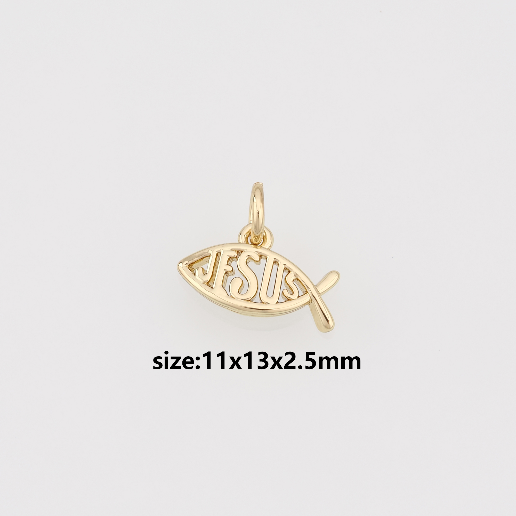 18K Gold Filled Fish Pendant,Ocean Fish Charm Earrings Necklace for DIY Jewelry Making Supply