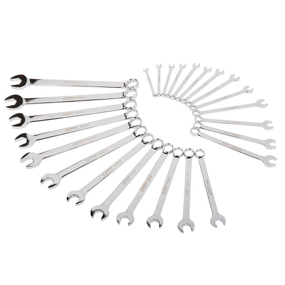 Sunex 9917MPR Fully Polished V-Groove Combination Metric Wrench Set, 25 Piece