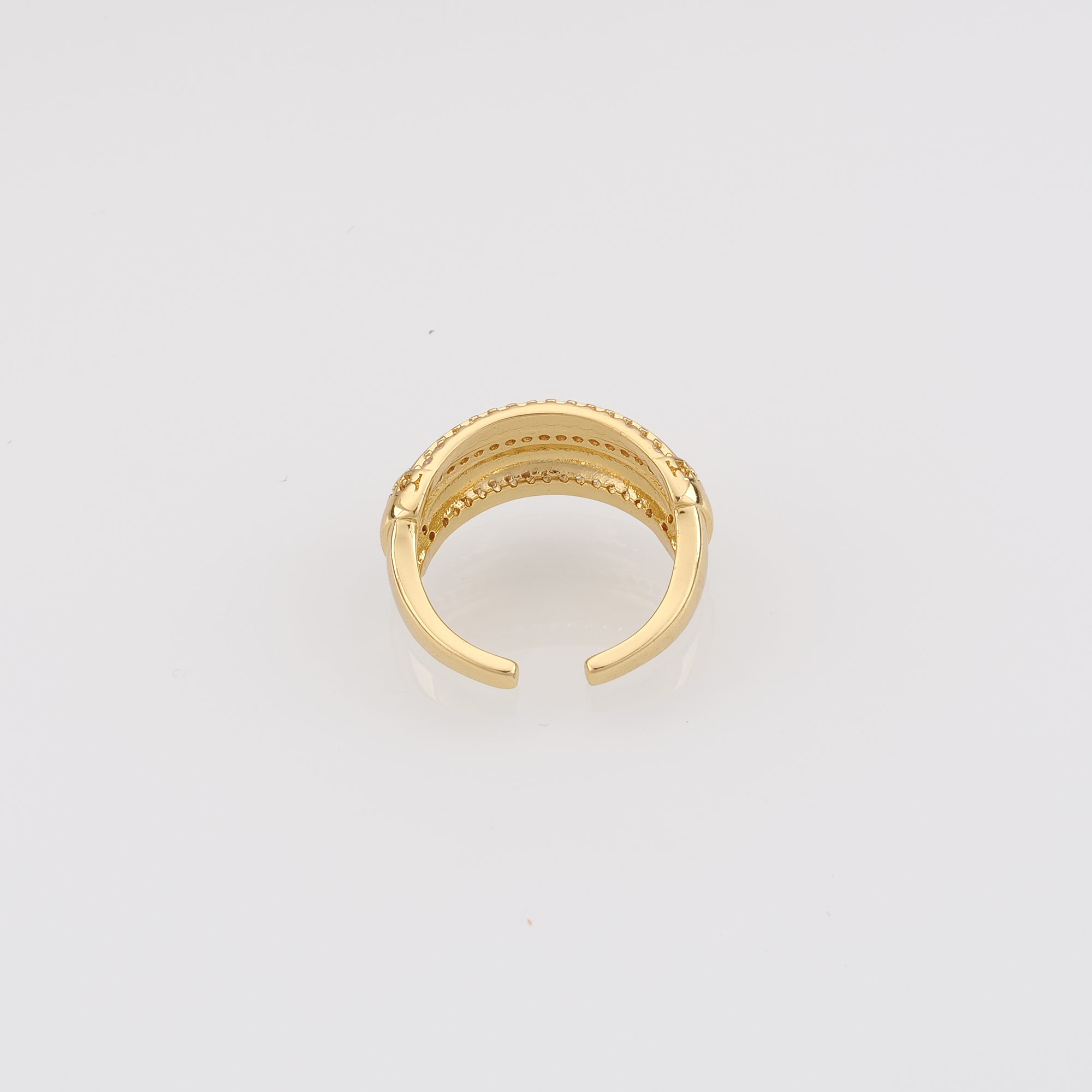 18K Gold Filled Wide CZ Ring,Dainty Zircon Ring,Adjustable Ring,Minimalist Ring,Open Ring