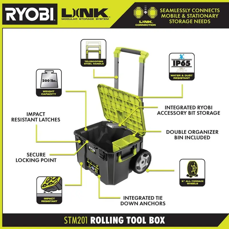RYOBI LINK Rolling Tool Box STM201
