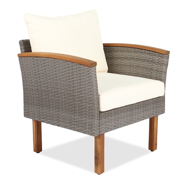 9Piece Patio Rattan Furniture Set,Beige 8