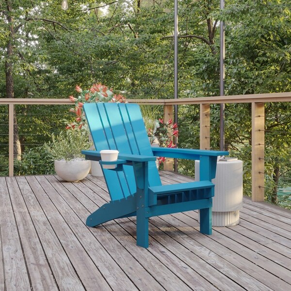Commercial Grade AllWeather Adirondack Chair with Swiveling Cupholder