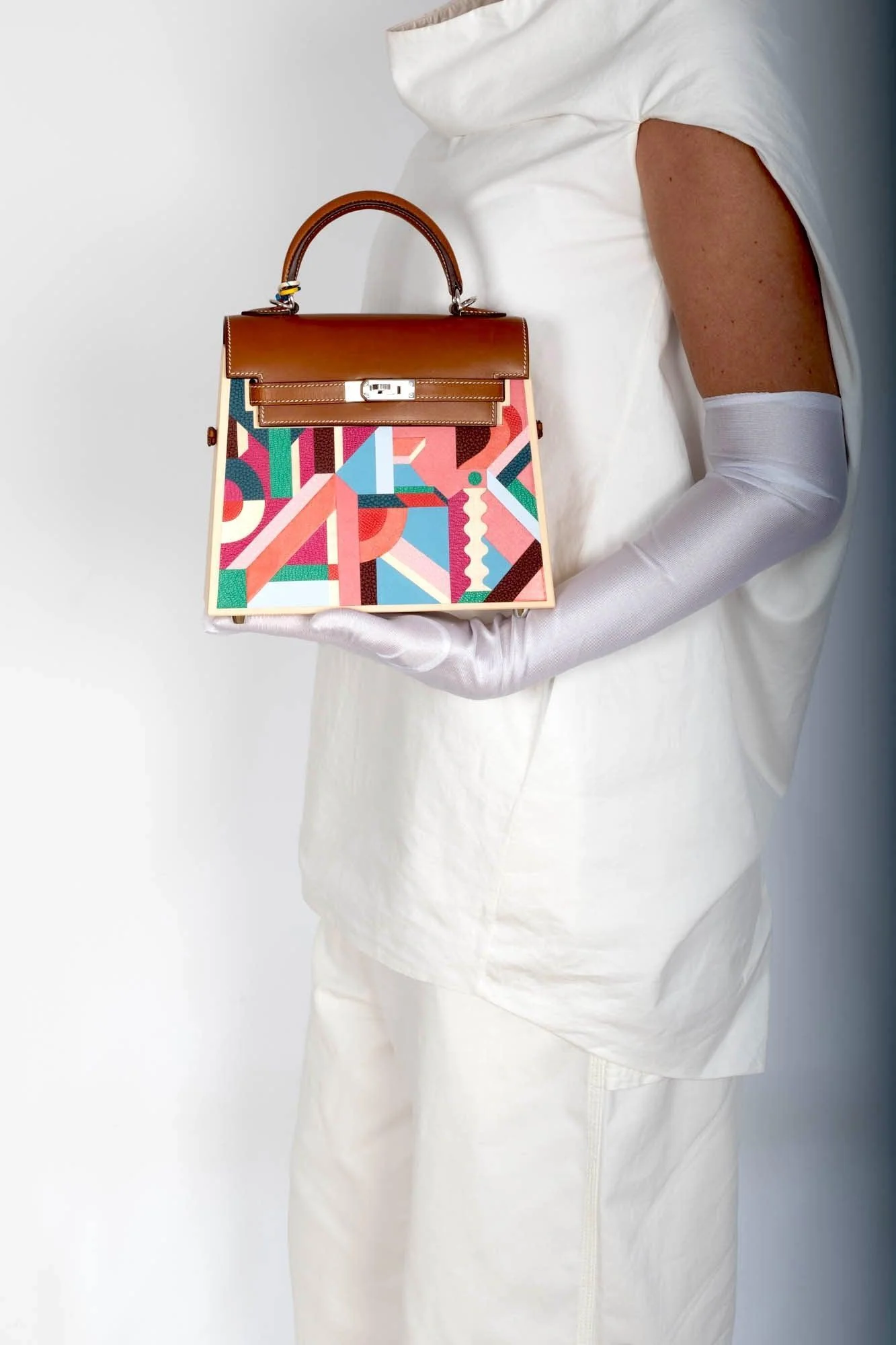 Hermès Kelly Picnic Kellywood Perspective Cavalière Wood Barenia Palladium Hardware