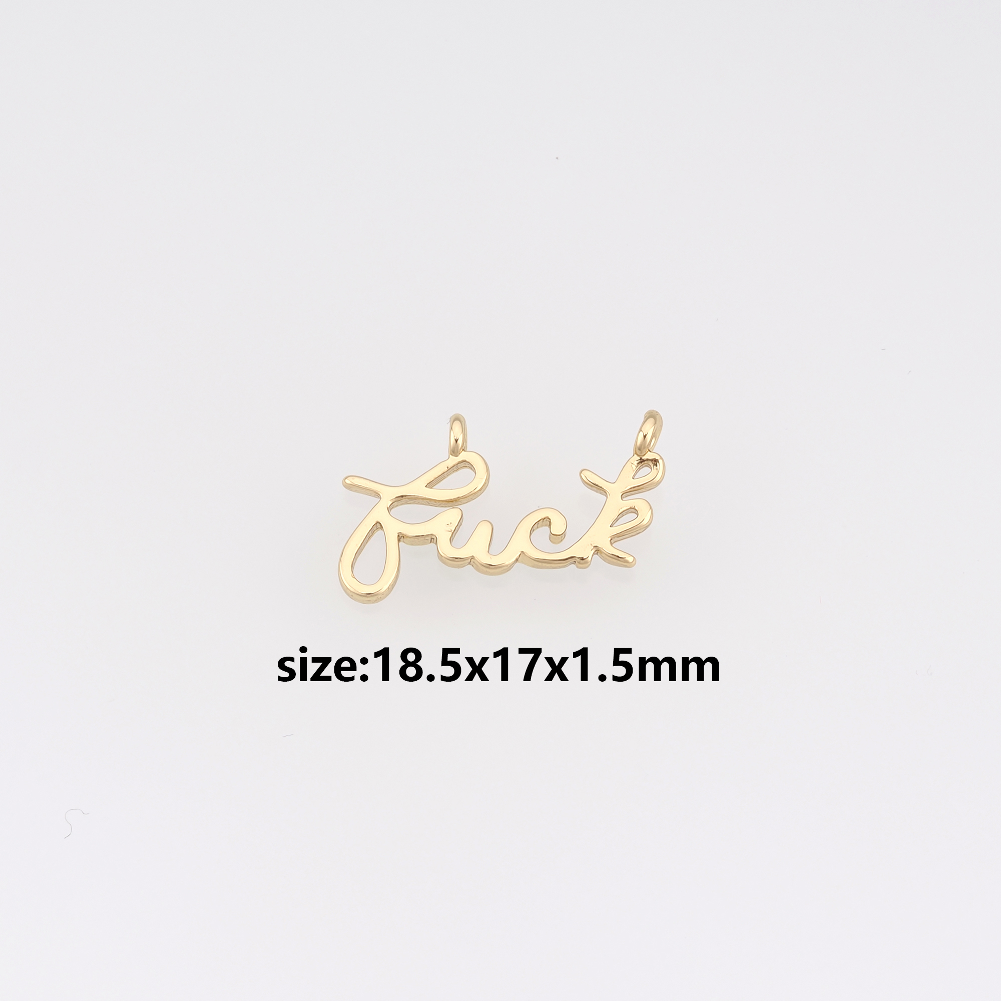 18K Gold Filled Fuck Pendant,Dainty Fuck Charm Earrings Necklace for DIY Jewelry Making Supply
