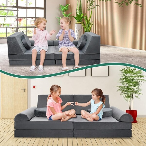 DoCred Kids Couch Play Set Modular Convertible Sofa Creative Kids Sofa