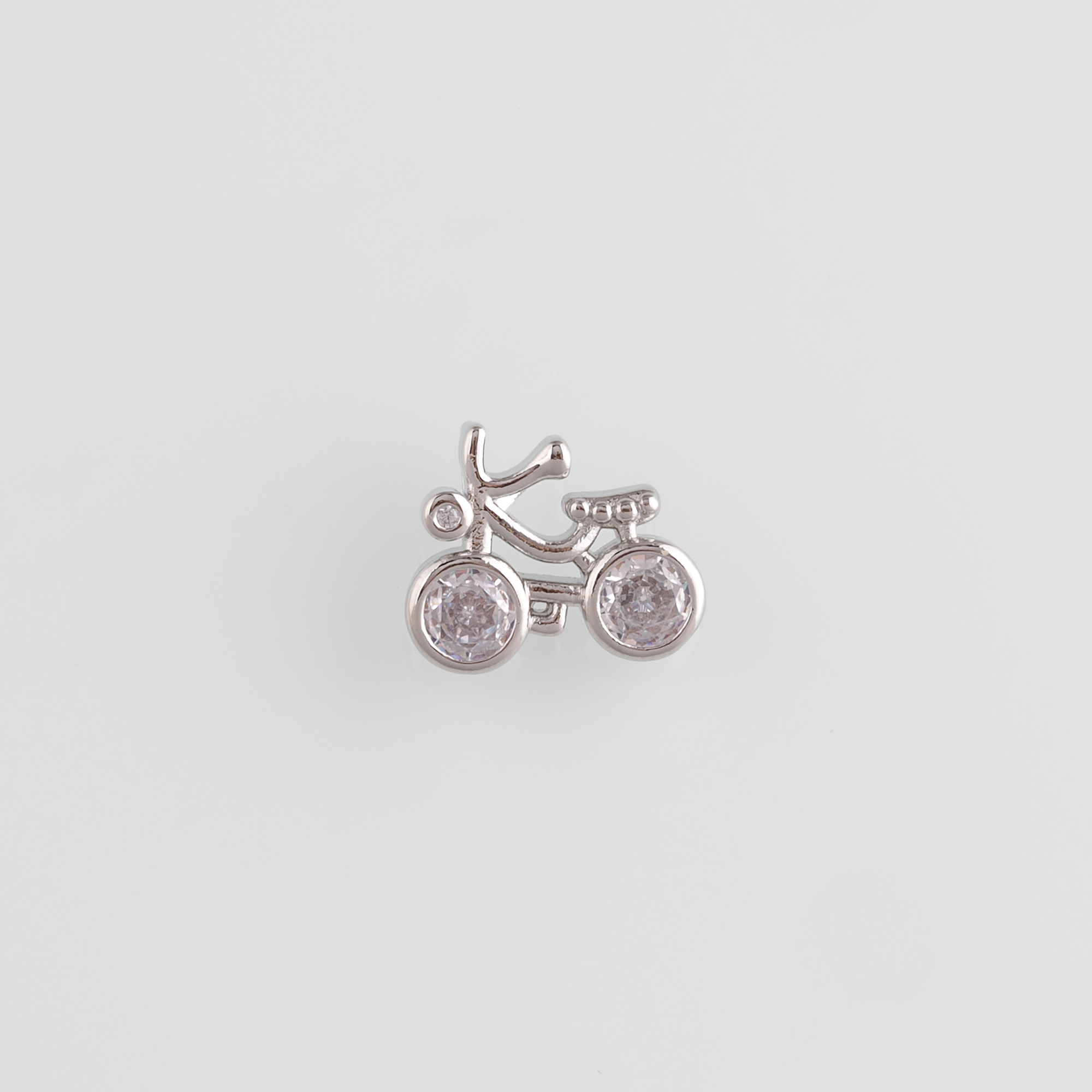 18K Gold Filled Bicycle Pendant,CZ Micro Pave Bicycle Charm Earrings Necklace for DIY Jewelry Making Supply