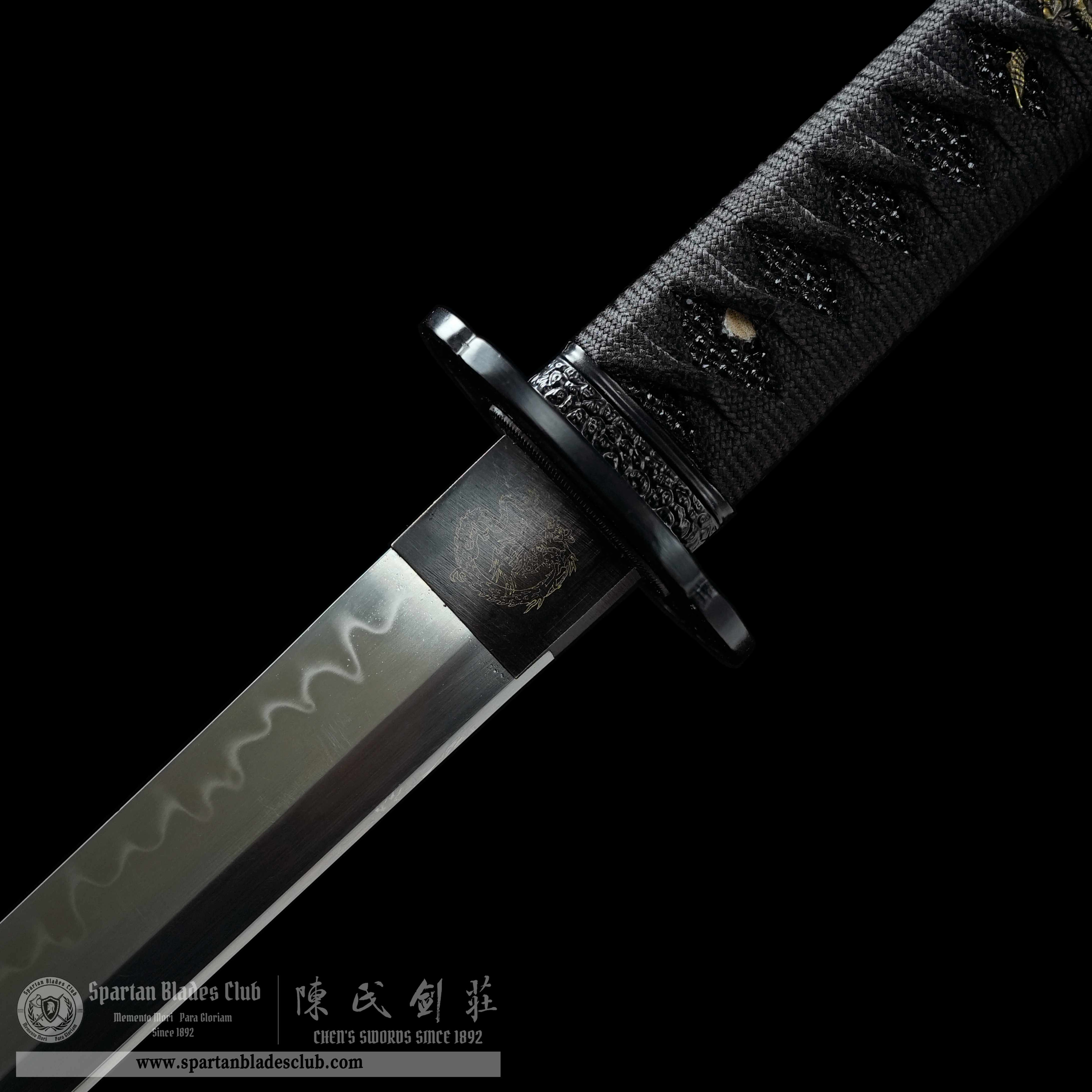 HY205 | Kurokage | Ninjato | T10 Steel | Black | Clay-tempered Real Hamon | Spartan Blades Club (陳氏劍莊 CHEN'S SWORDS 1892) - Spartan Blades Club - 陳氏劍莊1892