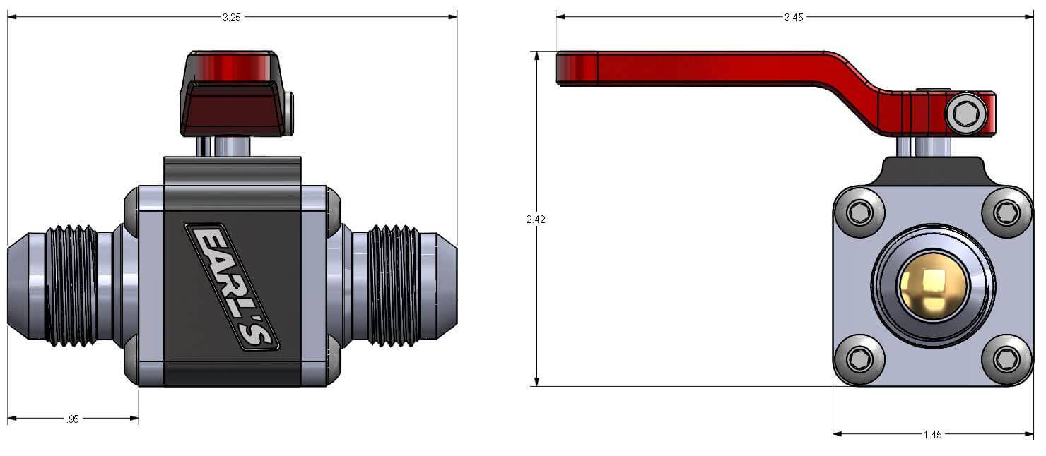 Earls 230510ERL - UltraPro Ball Valve -10 An Male to Male