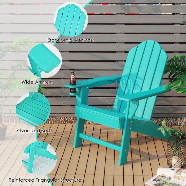 Costway 2PCS Patio Adirondack Chair Weather Resistant Garden Deck
