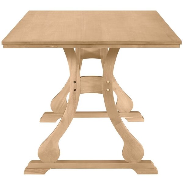 Trestle Dining Table Set with Upholstered Dining Chairs and Dining Bench