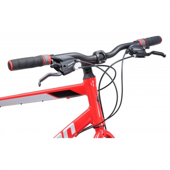 Kempo Hybrid Bike, 700c wheels, 21 speeds, mens frame, red