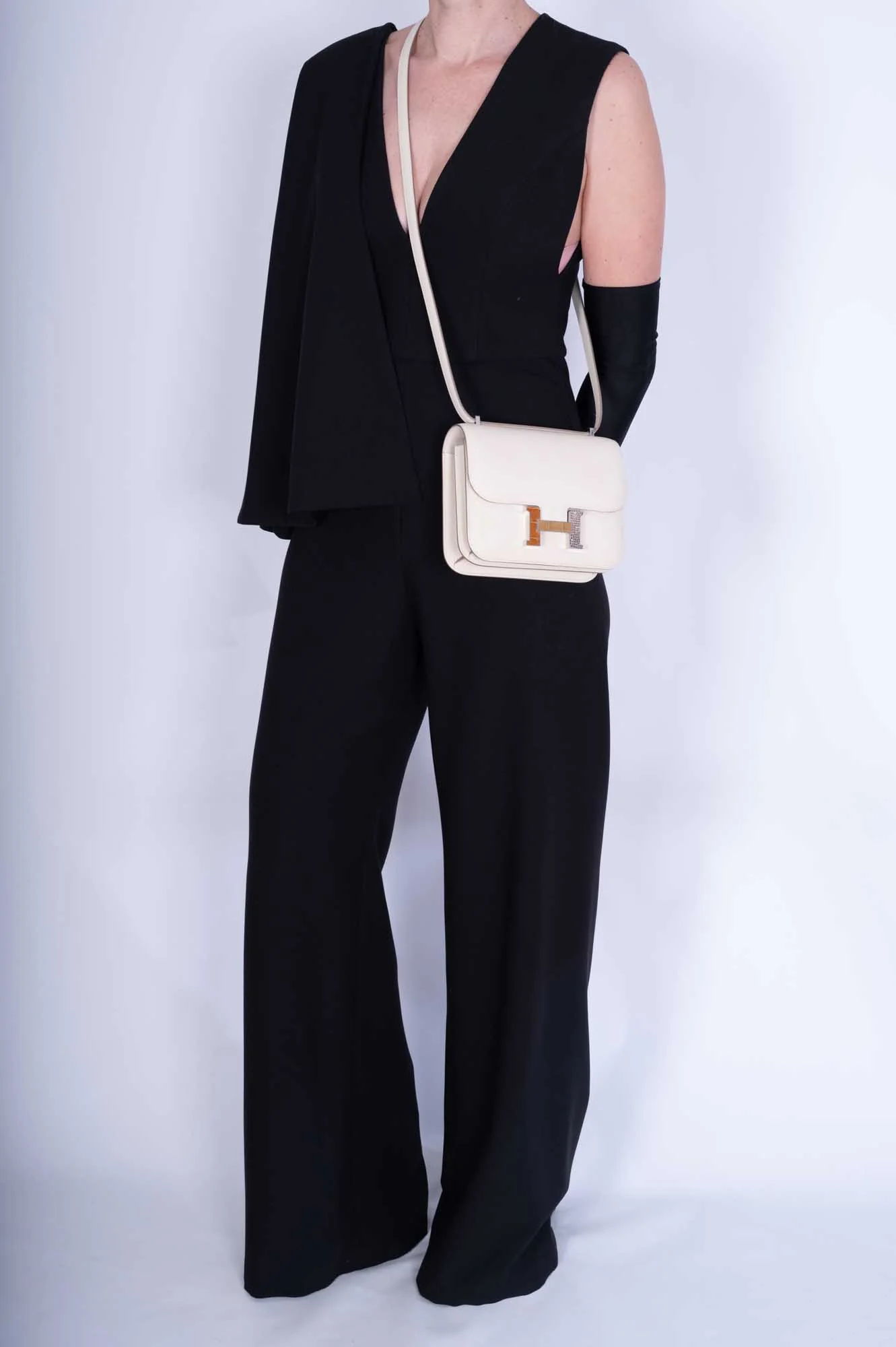 Hermès Constance 18 Mini III Mirror Bag  Craie Epsom - Tabac, Camel, Sable and Ombré Lizard Hardware