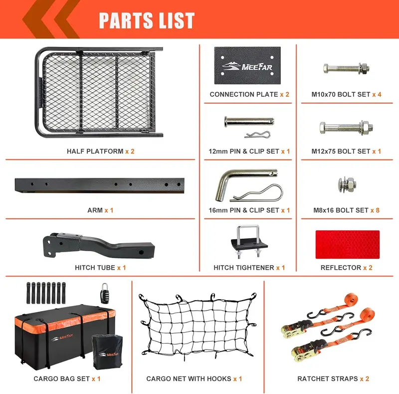Universal Rooftop Cargo Carrier – 51″ x 36″ Basket + 15 cu ft Waterproof Bag, Net & Ratchet Straps