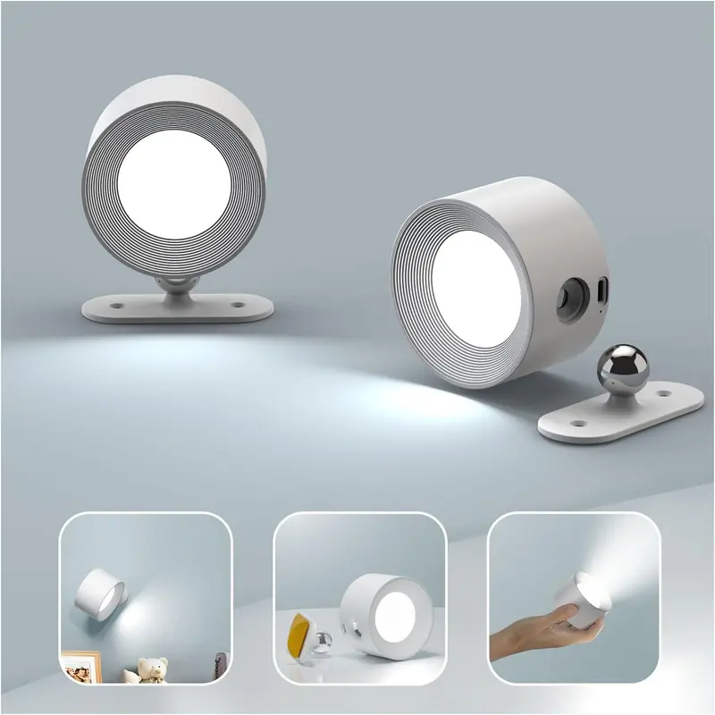 Rechargeable LED Wall Sconce – Battery-Powered, USB-Chargeable & Adjustable Color Temperature