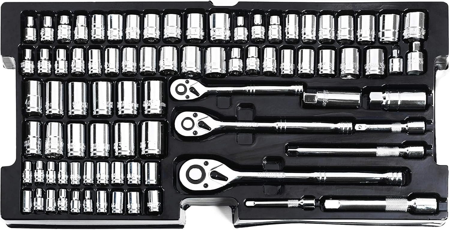 408-Piece Mechanics Tool Set, General Household Home Repair Tool Kit with 3-Drawer Heavy Duty Metal Box, Hand Tool Kit Set 1 Pack