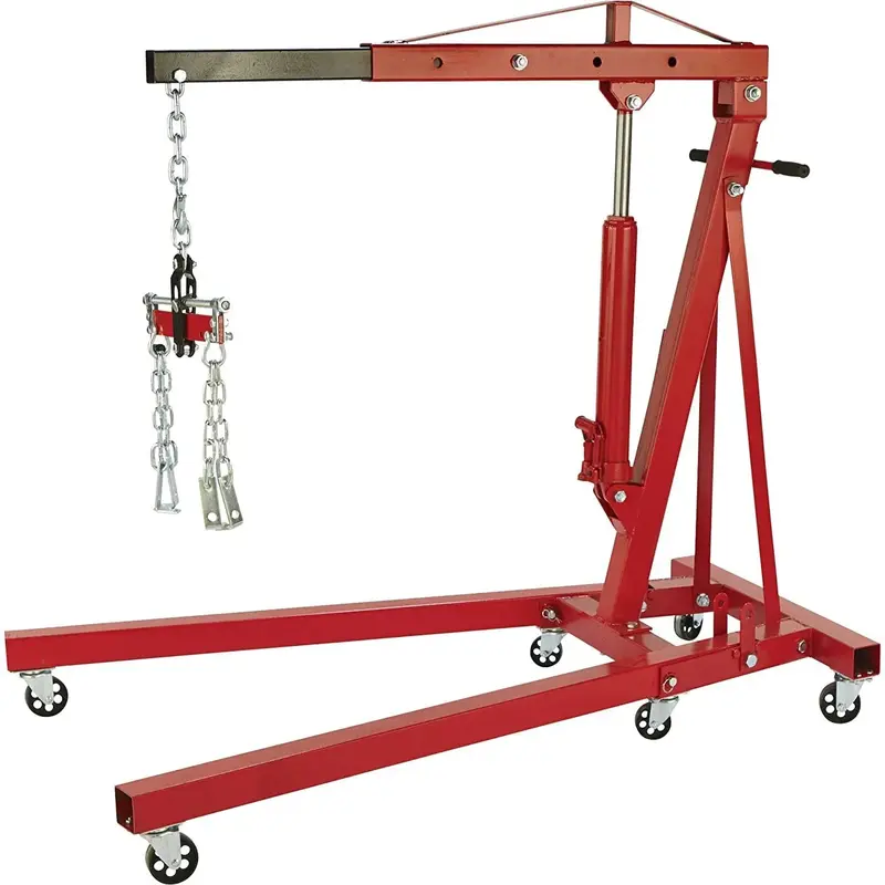 Strongway 2-Ton Hydraulic Engine Hoist with Load-Leveling Mechanism – 1 in. to 82.625 in. Lift Range